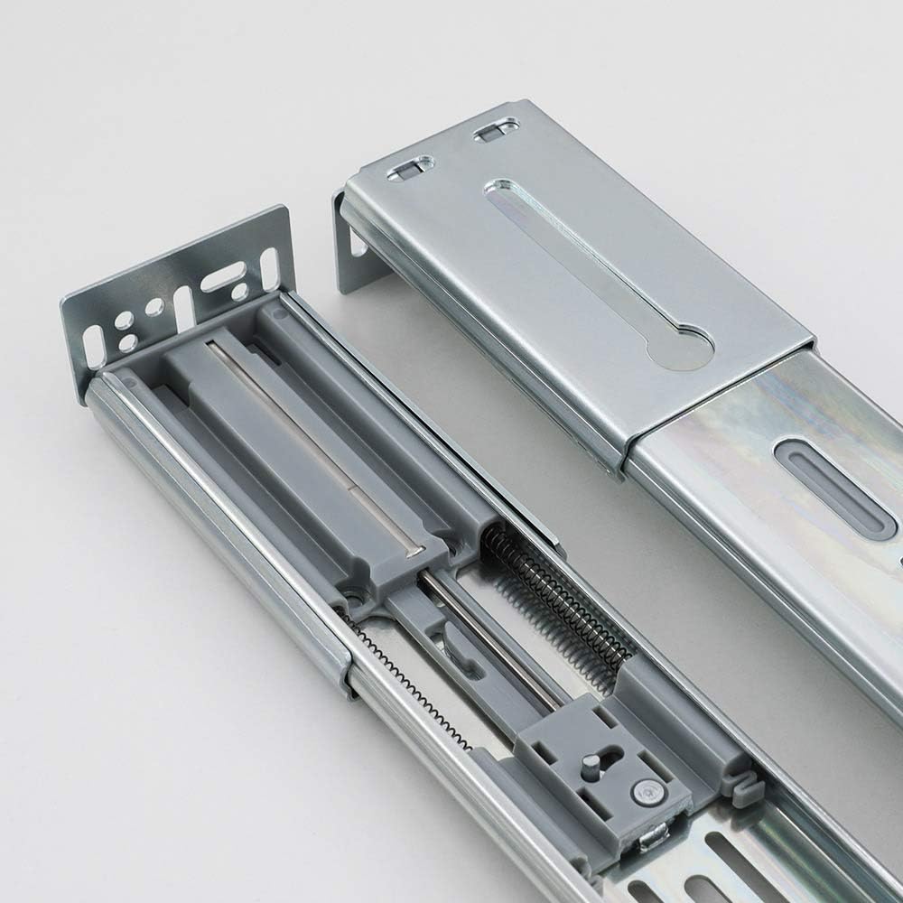LONTAN 1 Pair 22 Inch Side Mount Soft Close Drawer Slides 3 FOLD Full Extension Drawer Glides - 4502S3-22 Heavy Duty Ball Bearing Cabinet Rails with Rear Mounting Brackets 100 LB Capacity