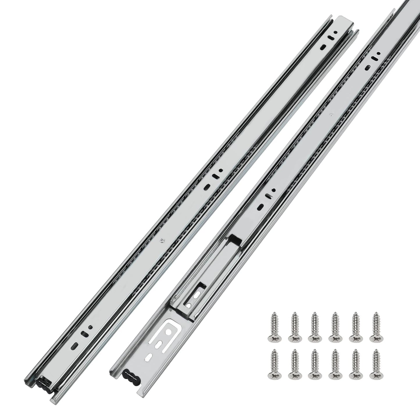 LONTAN 1 Pair 22 Inch Side Mount Soft Close Drawer Slides 3 FOLD Full Extension Drawer Glides - 4502S3-22 Heavy Duty Ball Bearing Cabinet Rails with Rear Mounting Brackets 100 LB Capacity