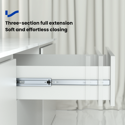 LONTAN Soft Close Drawer Slides 12/14/16/18/20/22/24 Inch Cabinet Drawer Slides 1/2/5/6/10 Pairs - Ball Bearing Drawer Slides Heavy Duty Full Extension Drawer Slides Dresser Kitchen, 100 LB Capacity