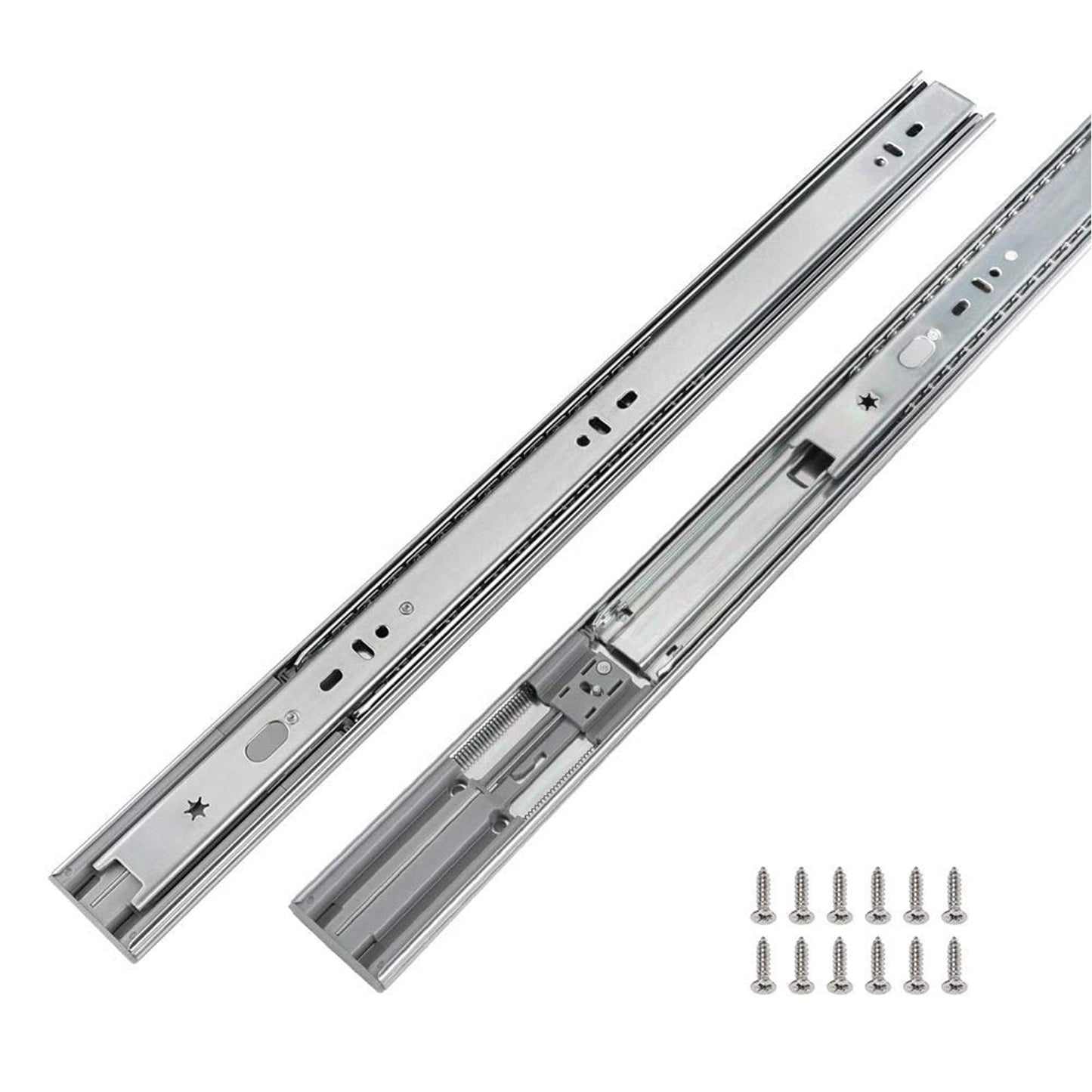 LONTAN 1 Pair 22 Inch Side Mount Soft Close Drawer Slides 3 FOLD Full Extension Drawer Glides - 4502S3-22 Heavy Duty Ball Bearing Cabinet Rails with Rear Mounting Brackets 100 LB Capacity