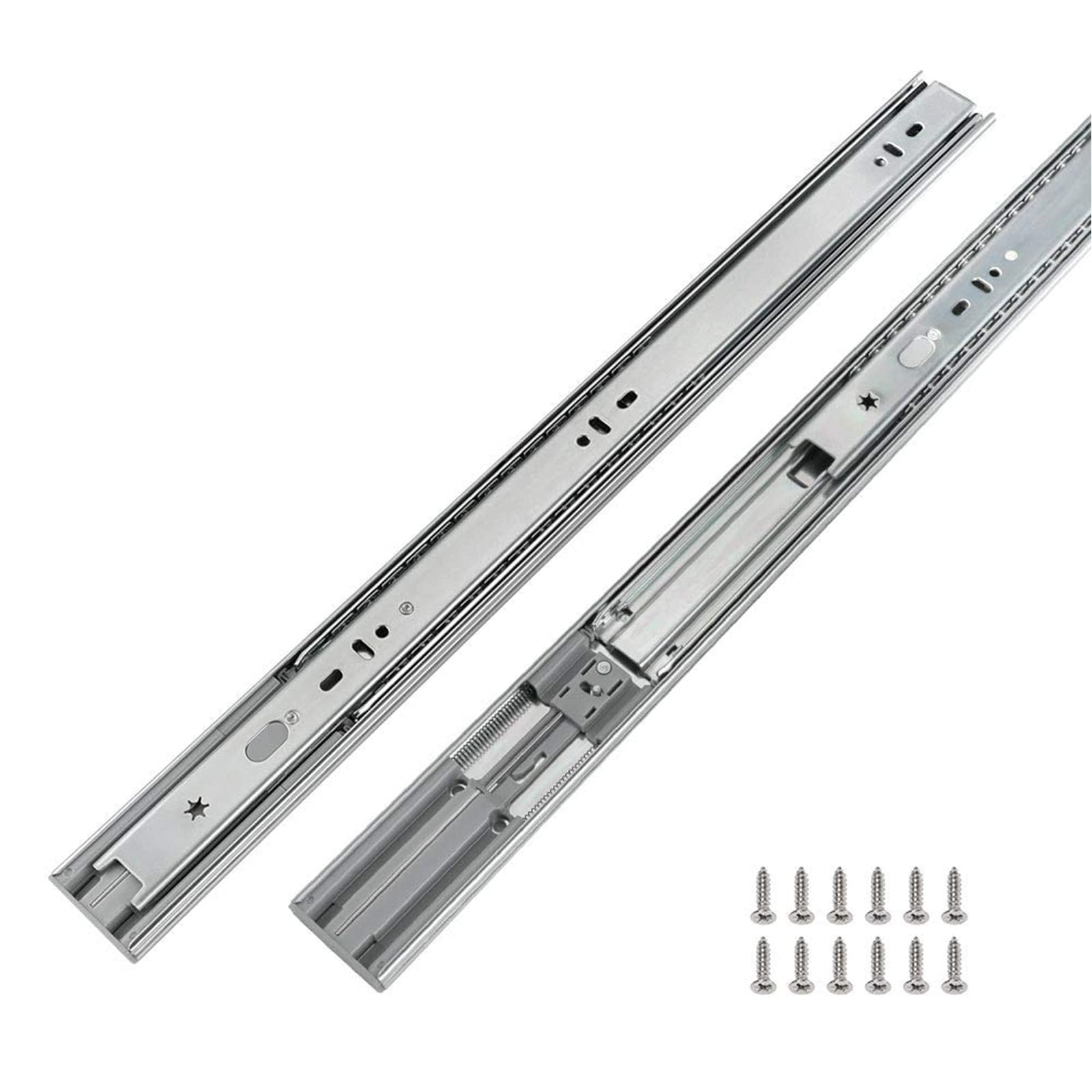 LONTAN 1 Pair 22 Inch Side Mount Soft Close Drawer Slides 3 FOLD Full Extension Drawer Glides - 4502S3-22 Heavy Duty Ball Bearing Cabinet Rails with Rear Mounting Brackets 100 LB Capacity