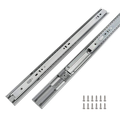 LONTAN 1 Pair 22 Inch Side Mount Soft Close Drawer Slides 3 FOLD Full Extension Drawer Glides - 4502S3-22 Heavy Duty Ball Bearing Cabinet Rails with Rear Mounting Brackets 100 LB Capacity