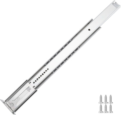 LONTAN 1 Pcs Center Mount Drawer Slides Bottom Mount for Cabinet and Dresser 14 Inch Heavy Duty Drawer Rails 9.74" Extension Glide Track
