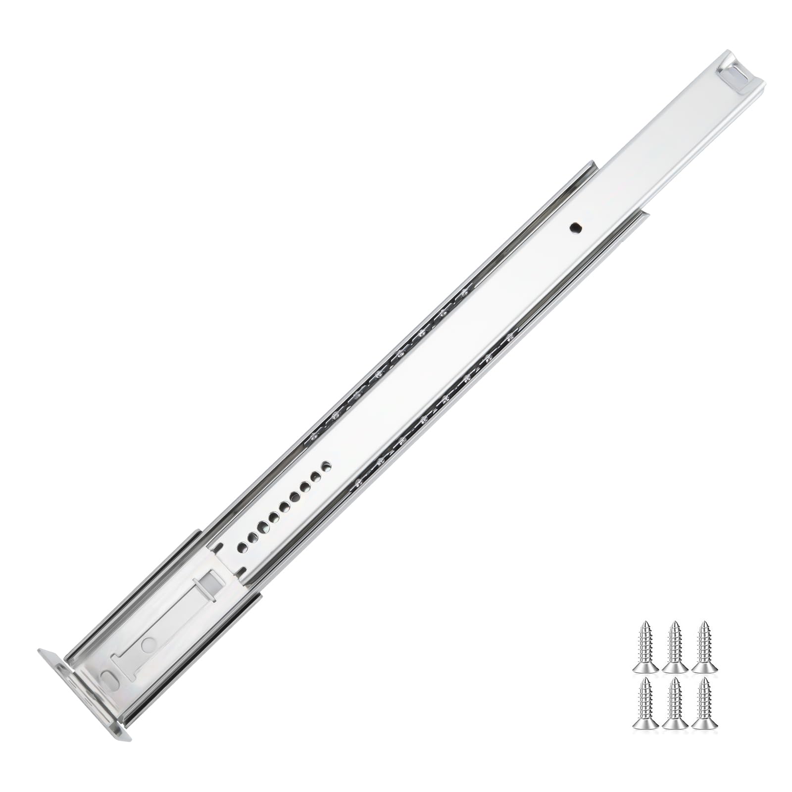 LONTAN 1 Pcs Center Mount Drawer Slides Bottom Mount for Cabinet and Dresser 14 Inch Heavy Duty Drawer Rails 9.74" Extension Glide Track