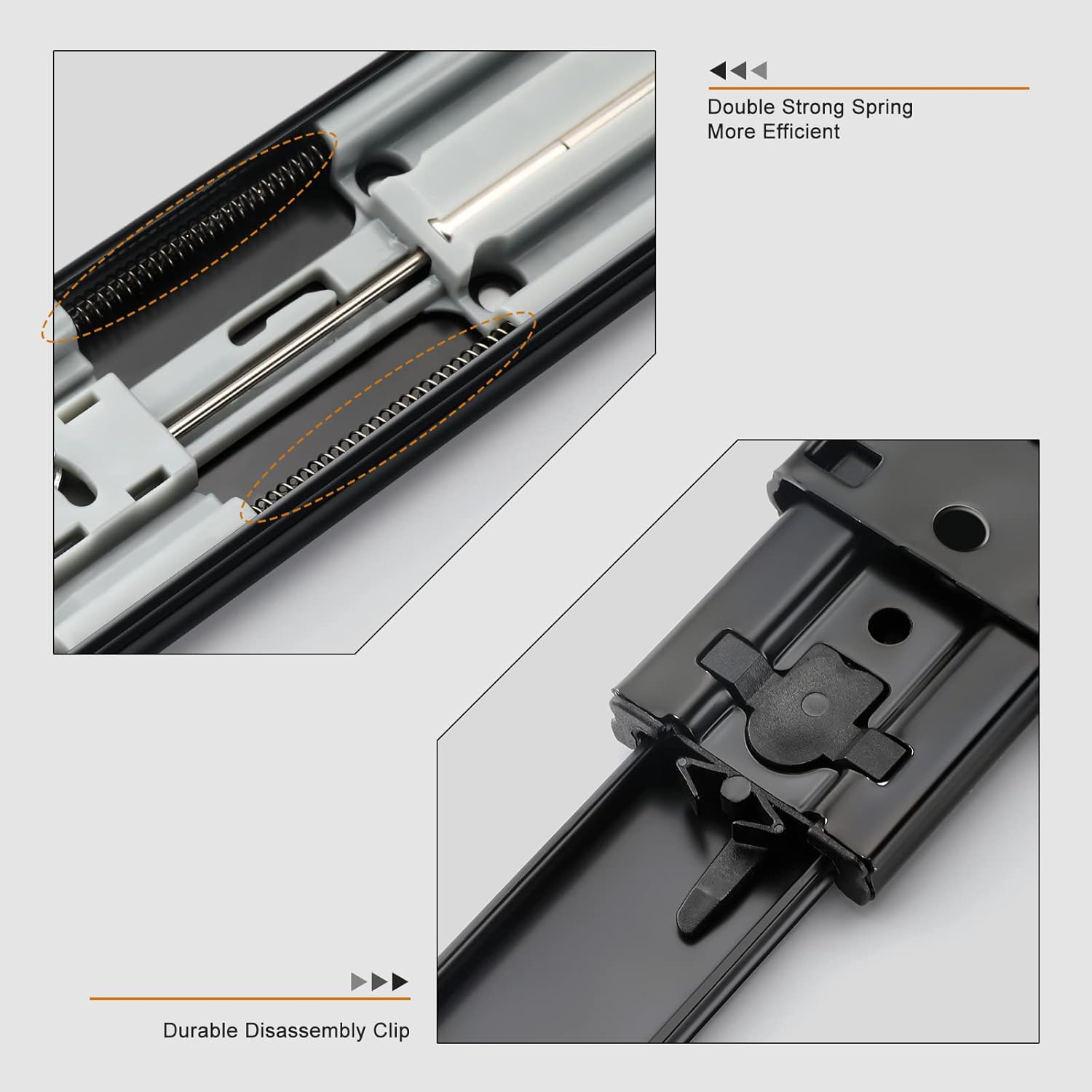 LONTAN 10 Pair Soft Close Drawer Slides 16 Inch Black Heavy Duty Dresser Drawer Glides Full Extension Ball Bearing Cabinet Rails 100LB Capacity