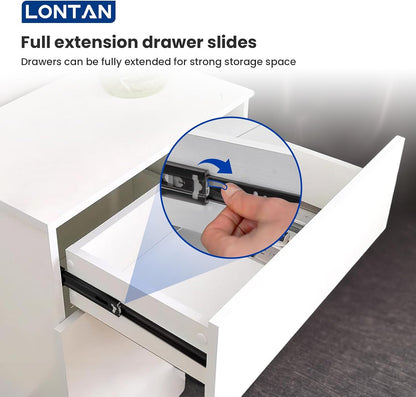 LONTAN 12 Inch Full Extension Ball Bearing Drawer Slides 1 Pair Side Mount Cabinet Rails Tool Box Trash Can Glides Black Heavy Duty Kitchen Drawer Runners 100LB Capacity