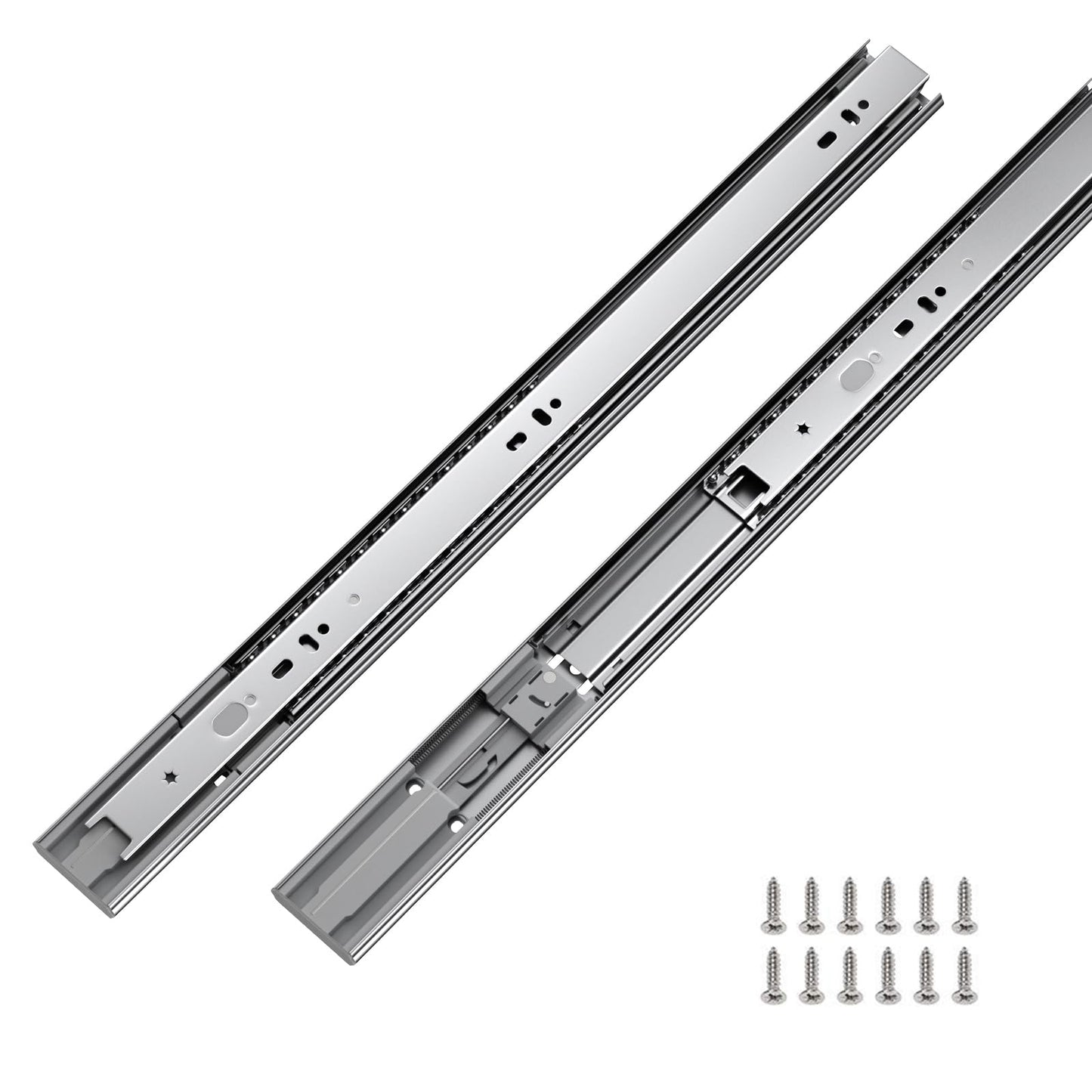 LONTAN 1 Pair 22 Inch Side Mount Soft Close Drawer Slides 3 FOLD Full Extension Drawer Glides - 4502S3-22 Heavy Duty Ball Bearing Cabinet Rails with Rear Mounting Brackets 100 LB Capacity