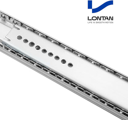 LONTAN 1 Pcs Center Mount Drawer Slides Bottom Mount for Cabinet and Dresser 14 Inch Heavy Duty Drawer Rails 9.74" Extension Glide Track