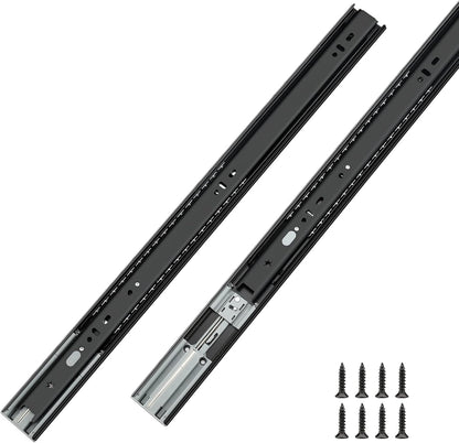 LONTAN 10 Pair Soft Close Drawer Slides 16 Inch Black Heavy Duty Dresser Drawer Glides Full Extension Ball Bearing Cabinet Rails 100LB Capacity