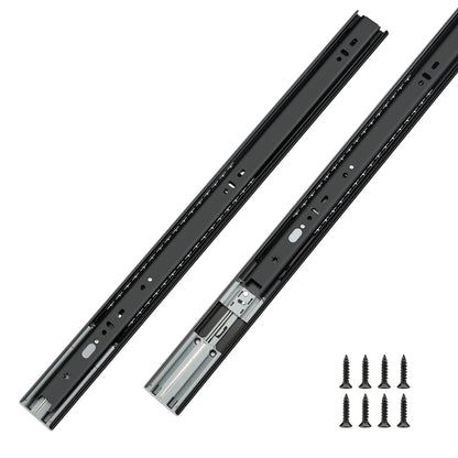 LONTAN 10 Pair Soft Close Drawer Slides 16 Inch Black Heavy Duty Dresser Drawer Glides Full Extension Ball Bearing Cabinet Rails 100LB Capacity