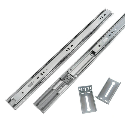 LONTAN 1 Pair 22 Inch Side Mount Soft Close Drawer Slides 3 FOLD Full Extension Drawer Glides - 4502S3-22 Heavy Duty Ball Bearing Cabinet Rails with Rear Mounting Brackets 100 LB Capacity