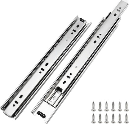 LONTAN Full Extension Ball Bearing Drawer Slides 8 10 12 14 16 18 20 22 24 Inch Heavy Duty Side Mount File Cabinet Rails Dresser Runner Kitchen Cabinet Drawer Glides 100 LB Capacity (12 inch,1 Pair)