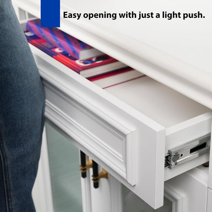 Push to Open Drawer Slides LONTAN Dresser Drawer Slides Full Extension Drawer Slides -10 Pairs Drawer Track Guide and Glides，100 LB Capacity Drawer Rails